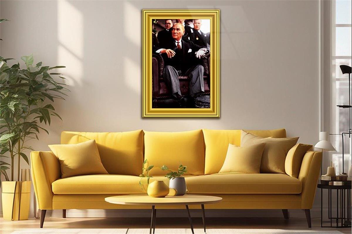 ÇERÇEVE GÖRSELLİ MUSTAFA KEMAL ATATÜRK GÖRSELLİ CAM TABLO 