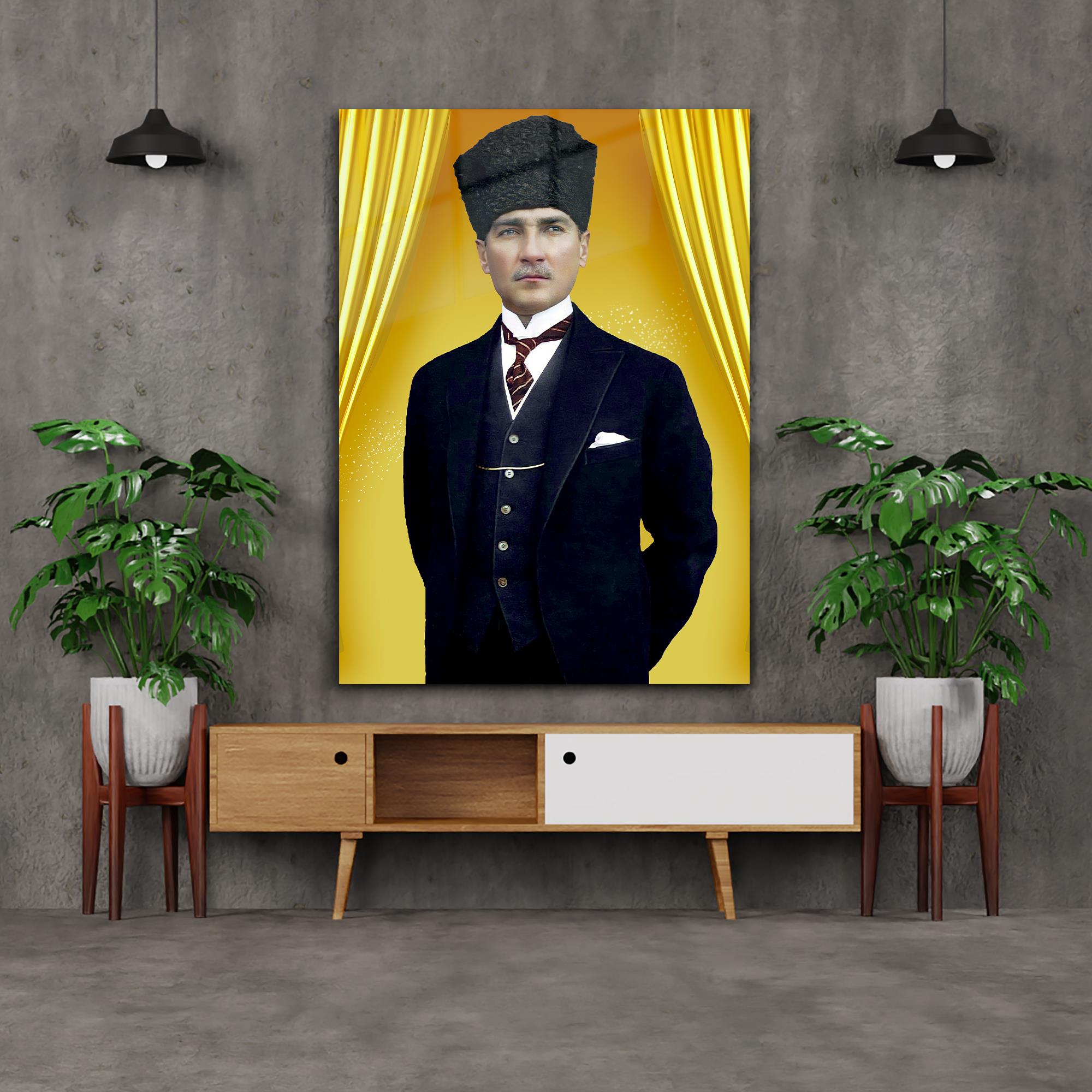 MUSTAFA KEMAL ATATÜRK GÖRSELLİ CAM TABLO