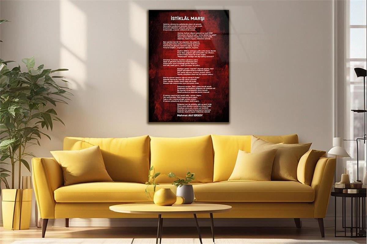 Turkish National Anthem Tempered Glass Wall Art 