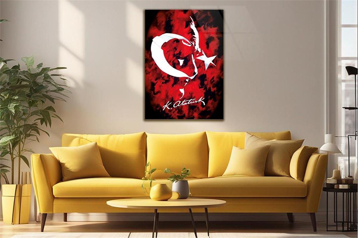 MUSTAFA KEMAL ATATÜRK GÖRSELLİ CAM TABLO