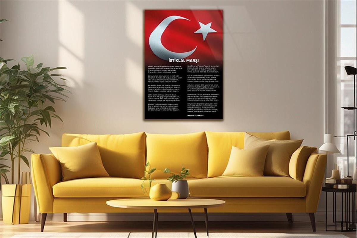 Turkish National Anthem Tempered Glass Wall Art 