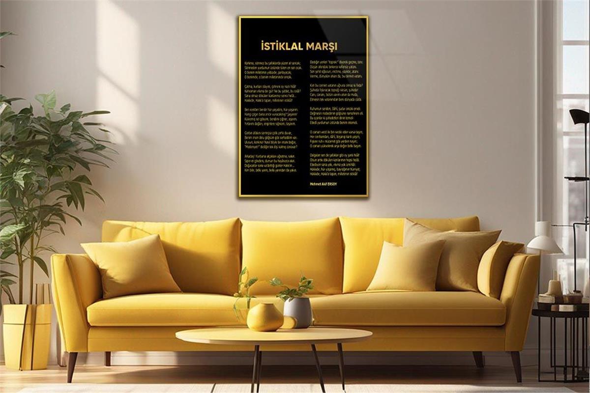 Turkish National Anthem Tempered Glass Wall Art 
