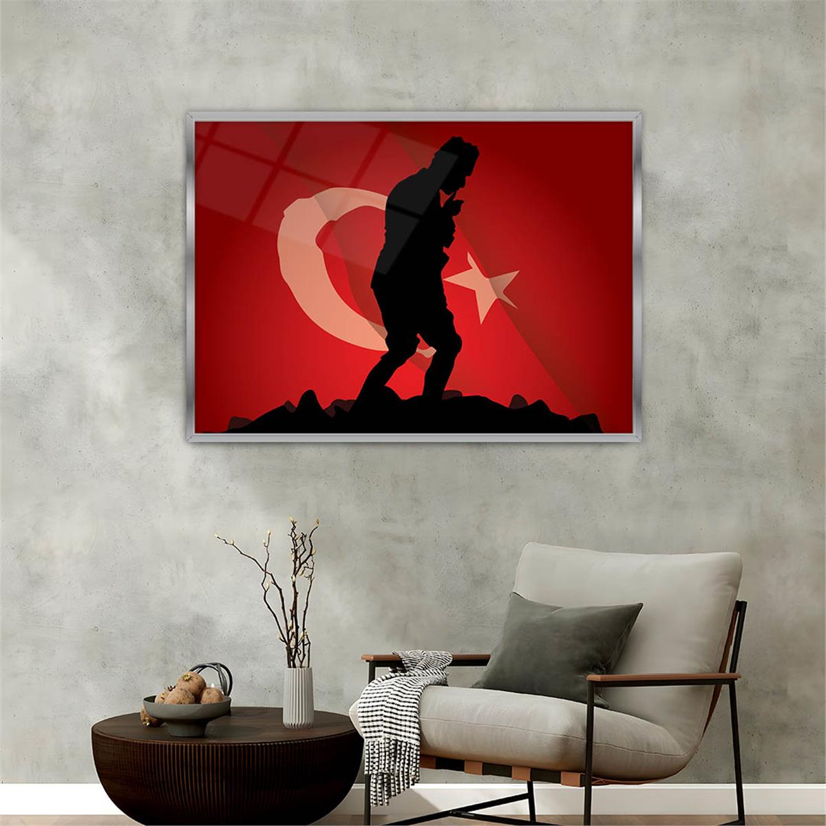Tableau en verre  à thème national avec cadre en aluminium 056