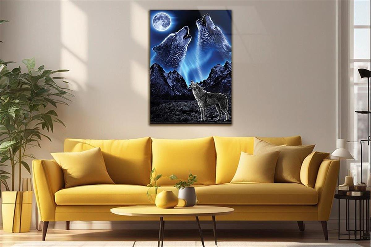 Wolf Tempered Glass Wall Art
