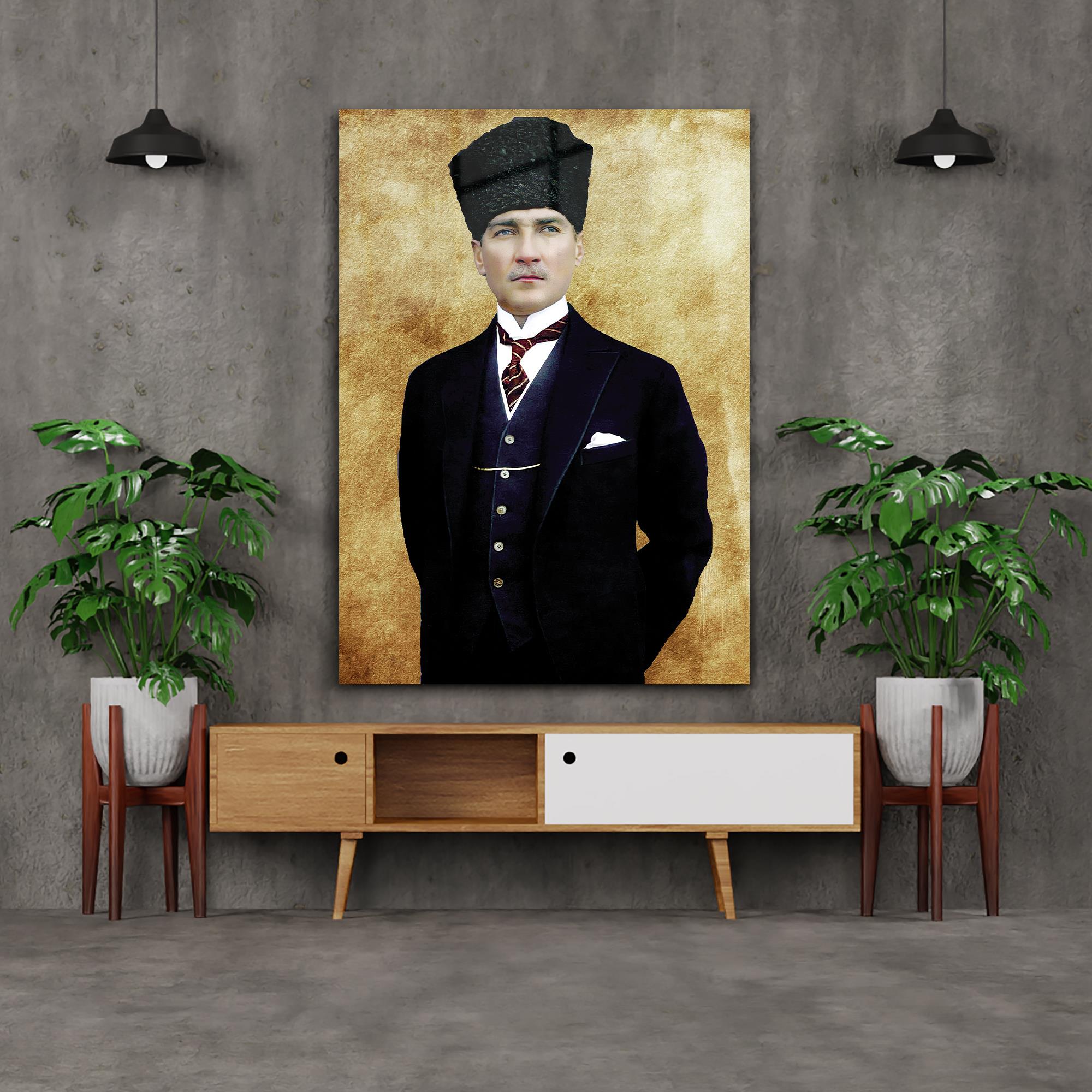 MUSTAFA KEMAL ATATÜRK GÖRSELLİ CAM TABLO