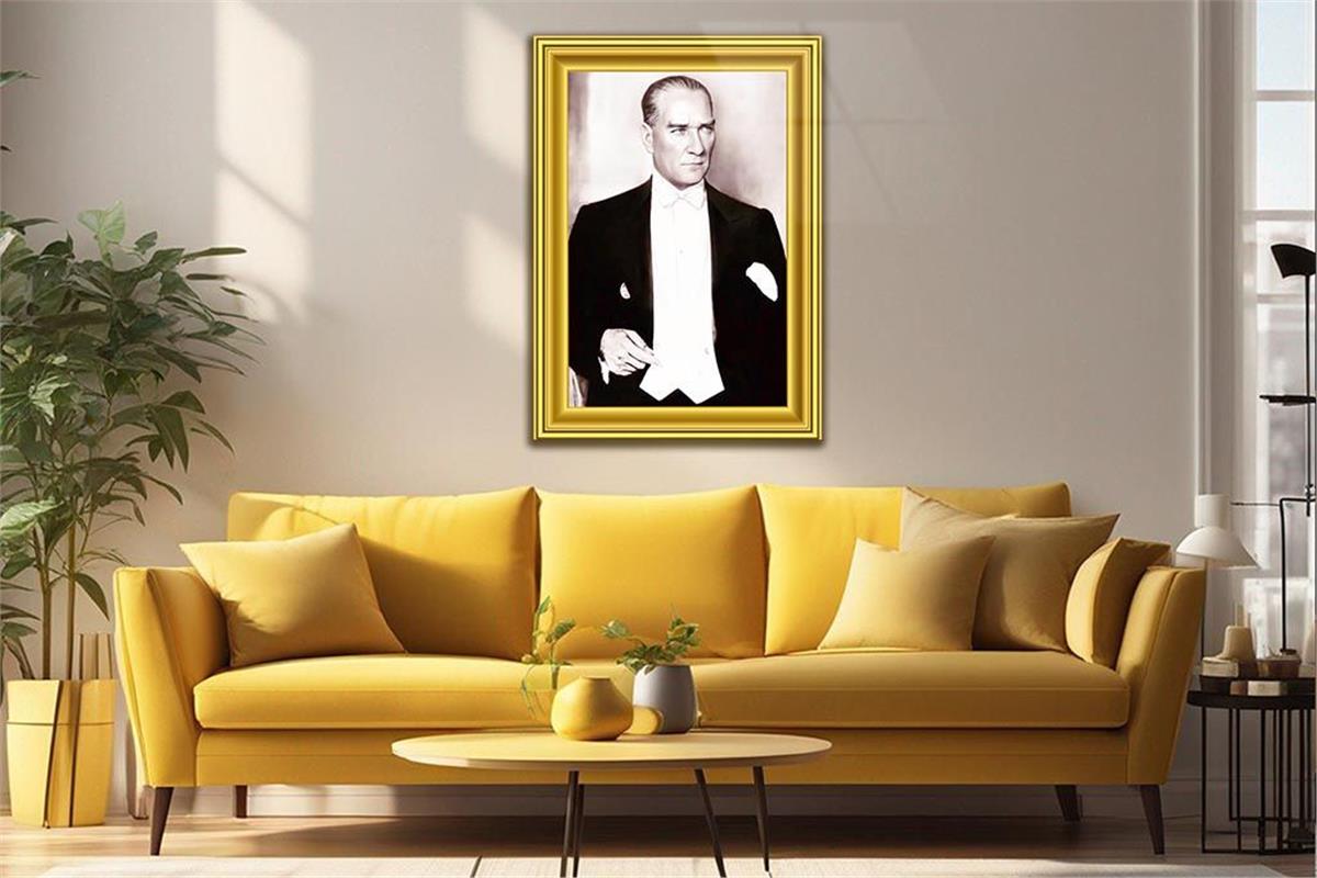 ÇERÇEVE GÖRSELLİ MUSTAFA KEMAL ATATÜRK GÖRSELLİ CAM TABLO 