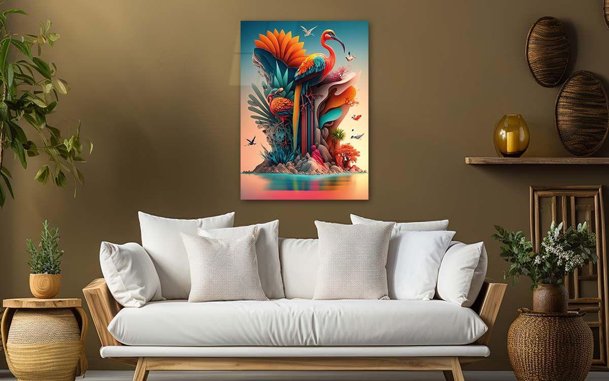 Dikey Sanat Temalı Cam Tablo 322