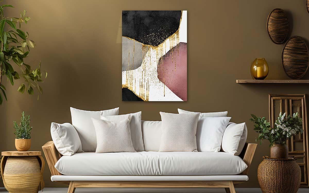 Dikey Sanat Temalı Cam Tablo 301