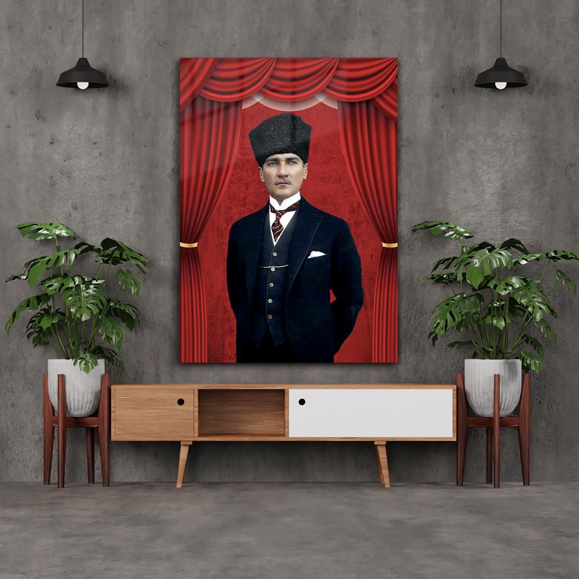 MUSTAFA KEMAL ATATÜRK GÖRSELLİ CAM TABLO