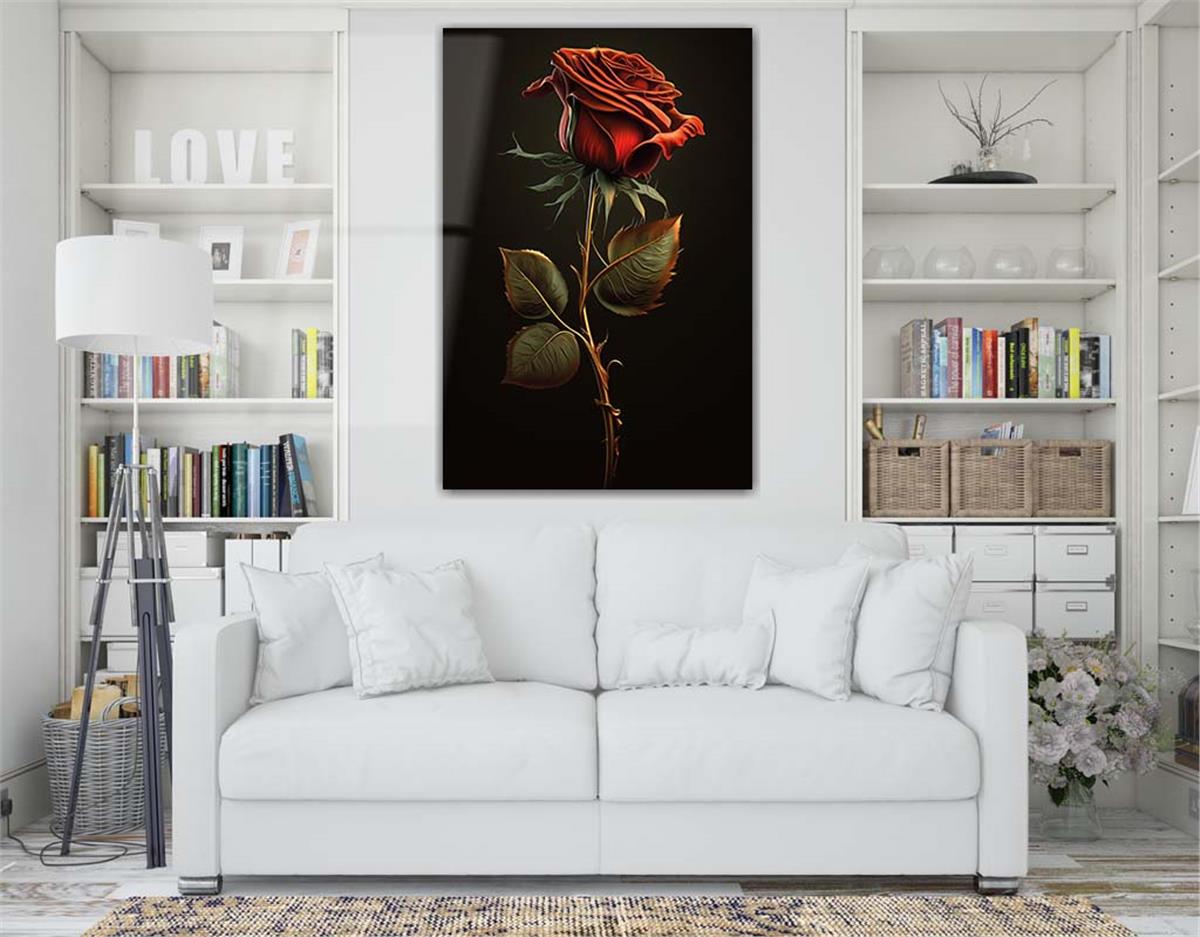 Dikey Doğa Temalı Cam Tablo113