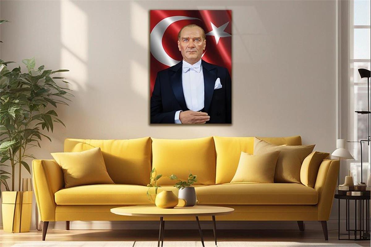 MUSTAFA KEMAL ATATÜRK GÖRSELLİ CAM TABLO