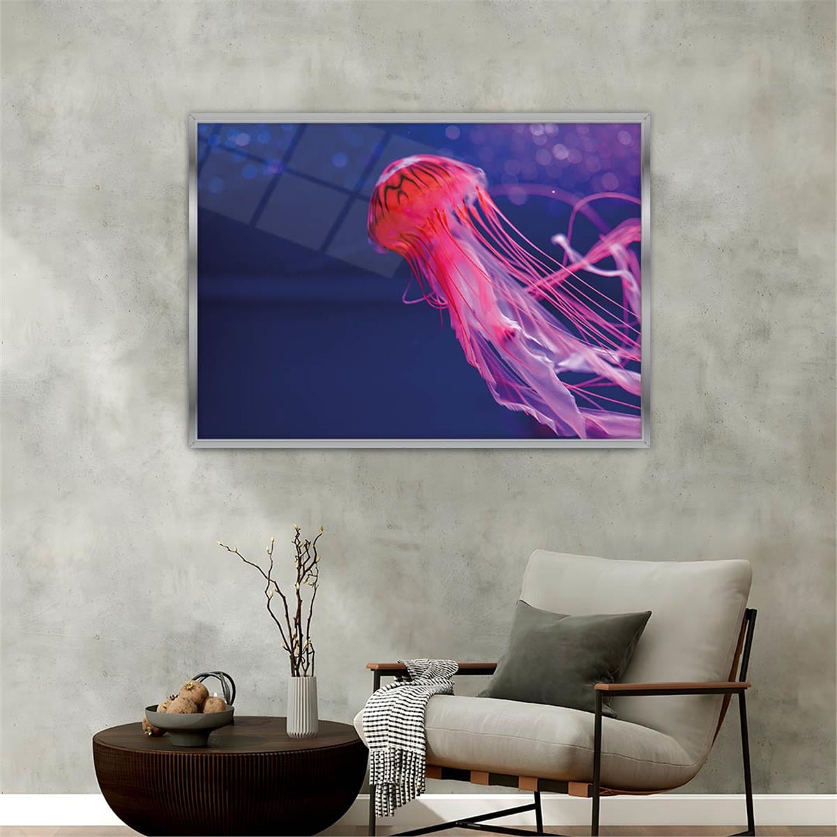 Aluminum-Framed Art-Themed Tempered Glass Wall Art 062