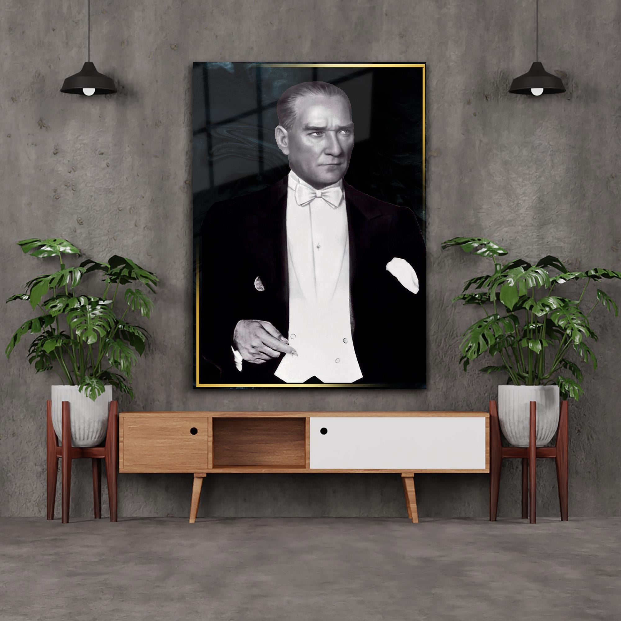 MUSTAFA KEMAL ATATÜRK GÖRSELLİ CAM TABLO