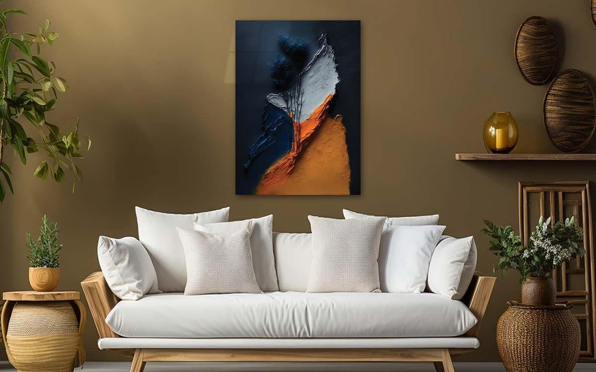 Dikey Sanat Temalı Cam Tablo 317