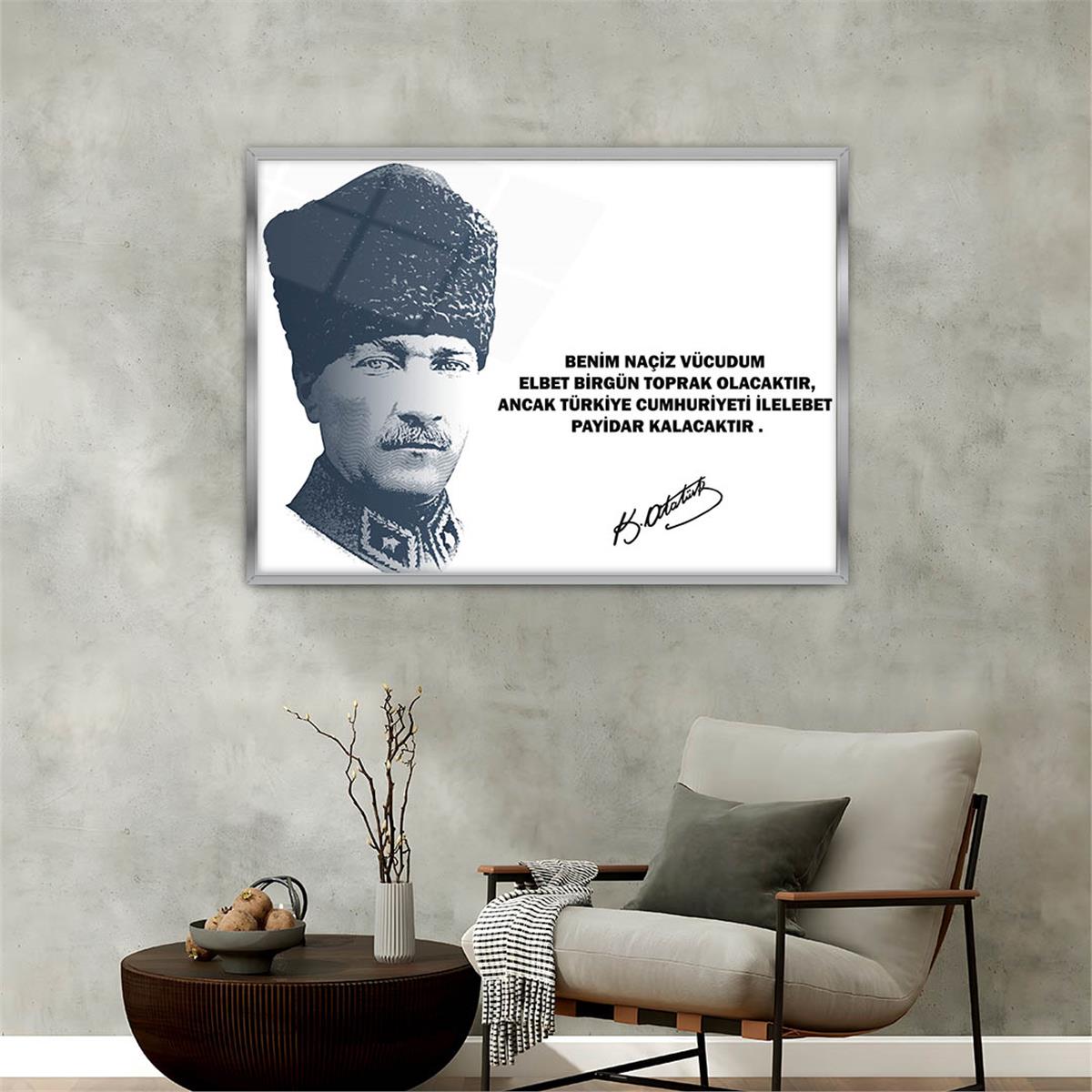 Alüminyum Çerçeveli Vatan Temalı Cam Tablo 008
