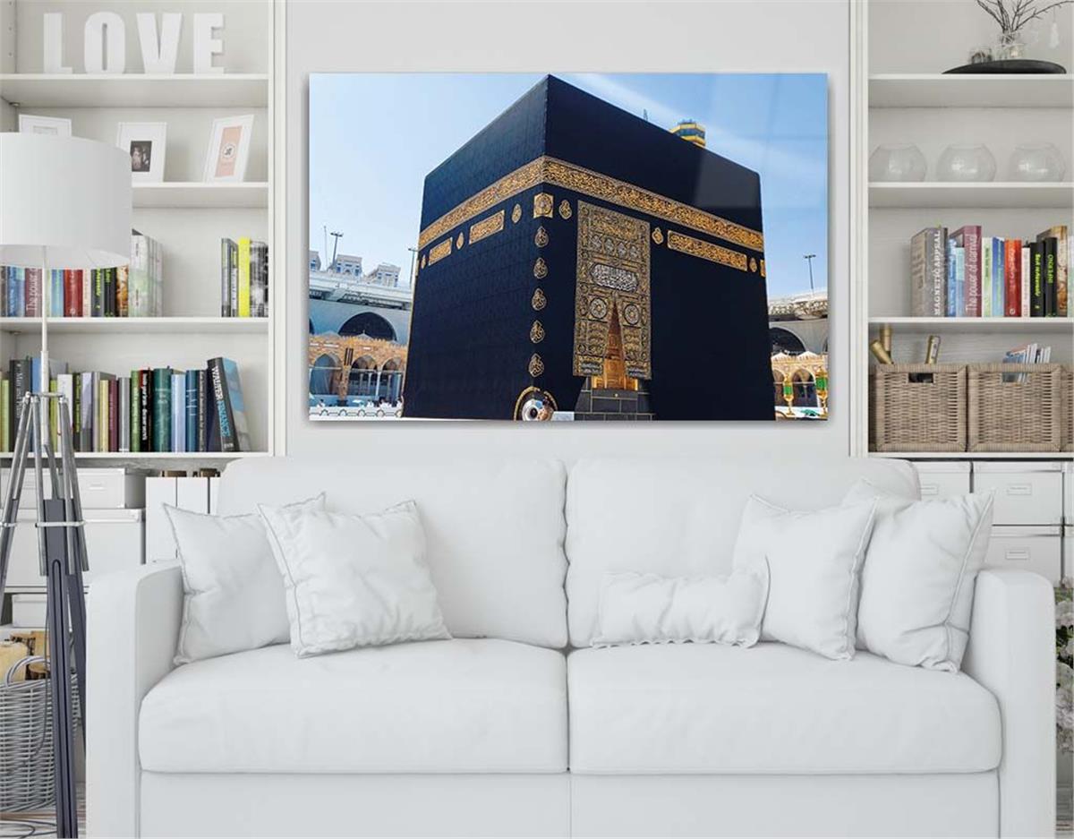 Ka’bah  on Glass Print Caaba Glass Wall Art Kaaba Tempered Glass Wall Art