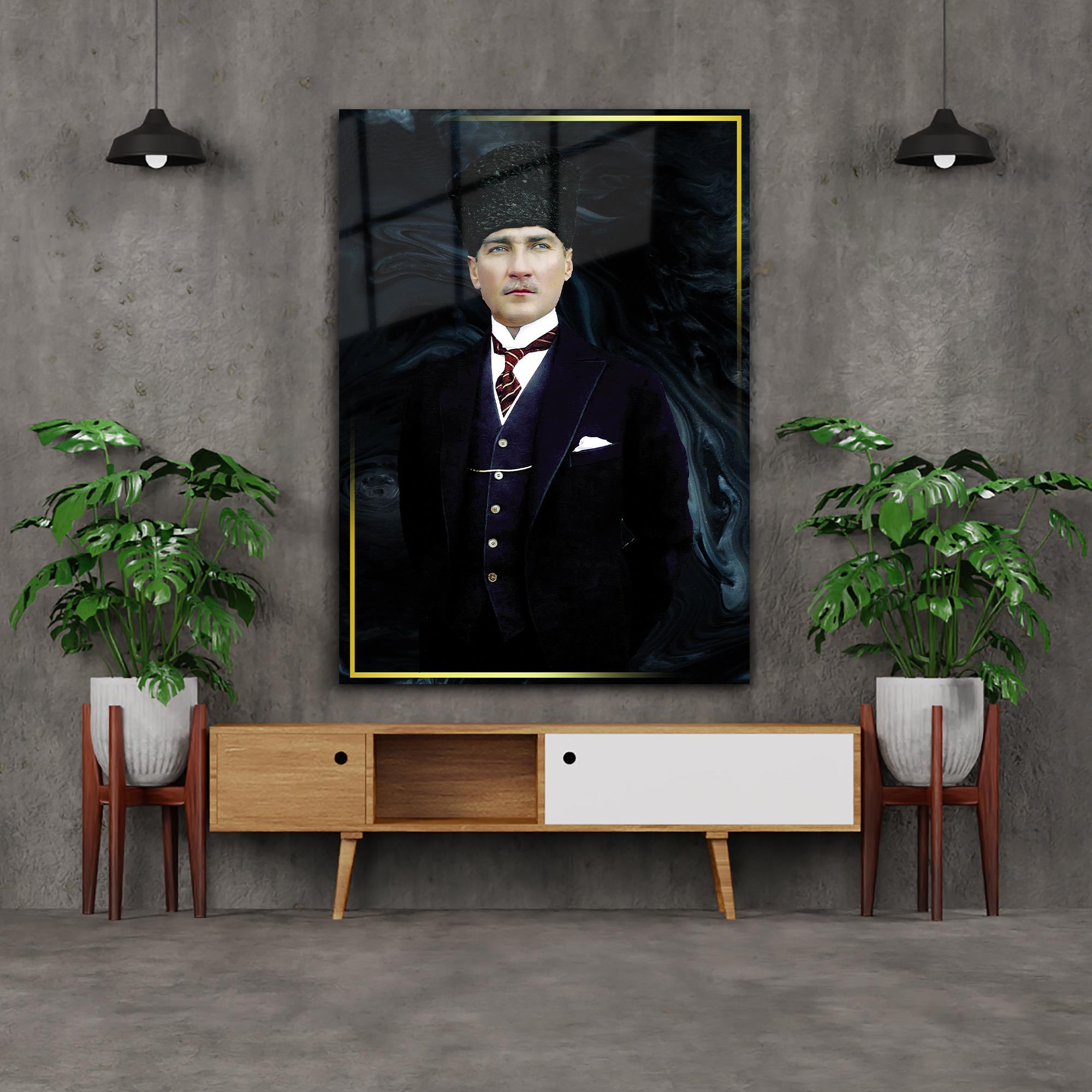 MUSTAFA KEMAL ATATÜRK GÖRSELLİ CAM TABLO