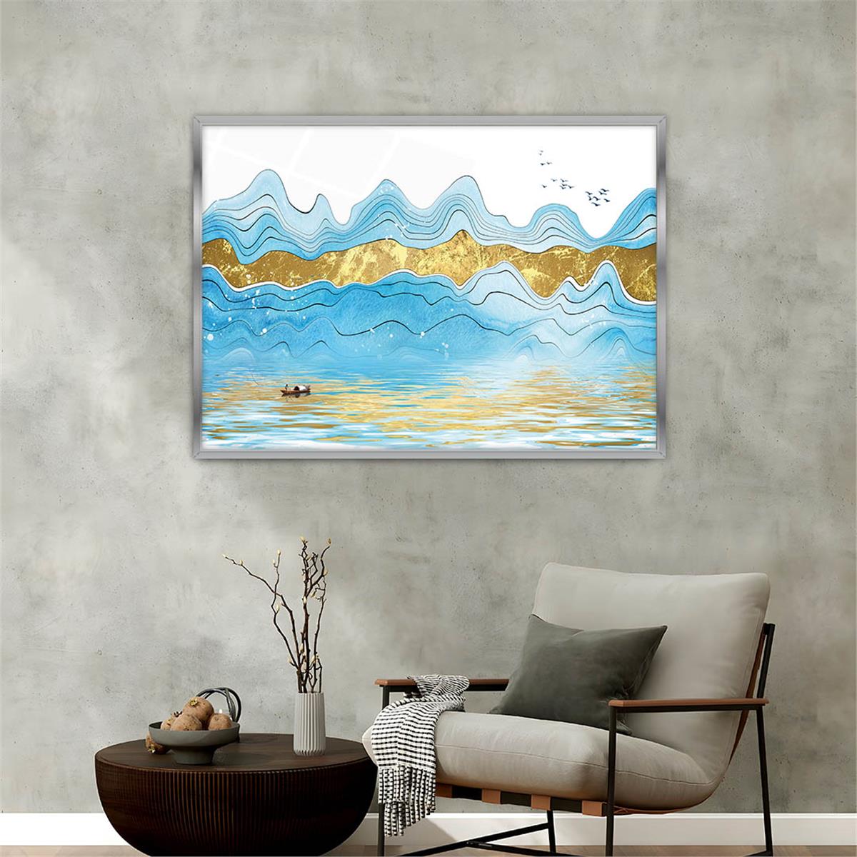 Aluminum-Framed Art-Themed Tempered Glass Wall Art 040