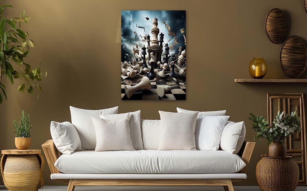 Dikey Sanat Temalı Cam Tablo 327