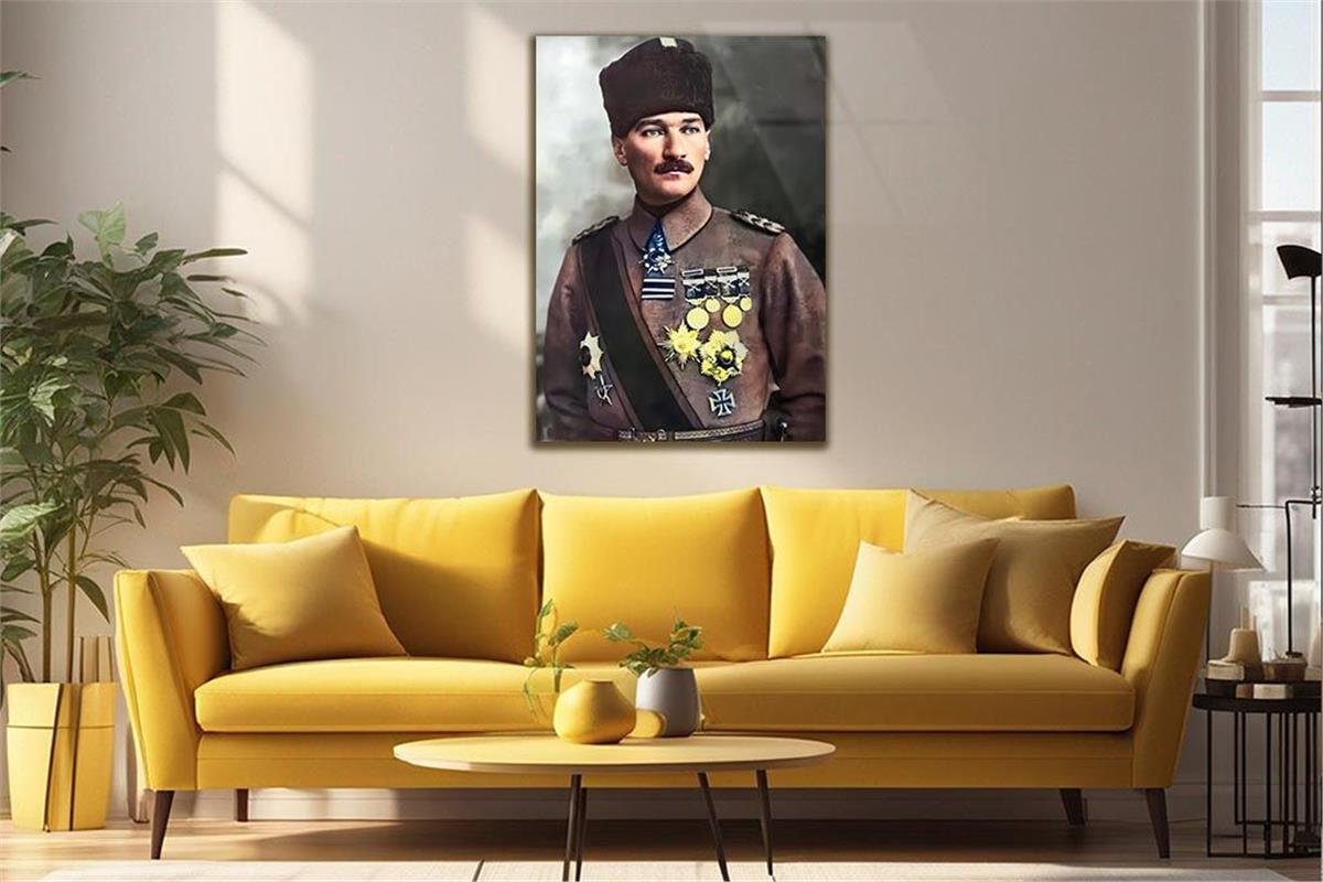 MUSTAFA KEMAL ATATÜRK GÖRSELLİ CAM TABLO