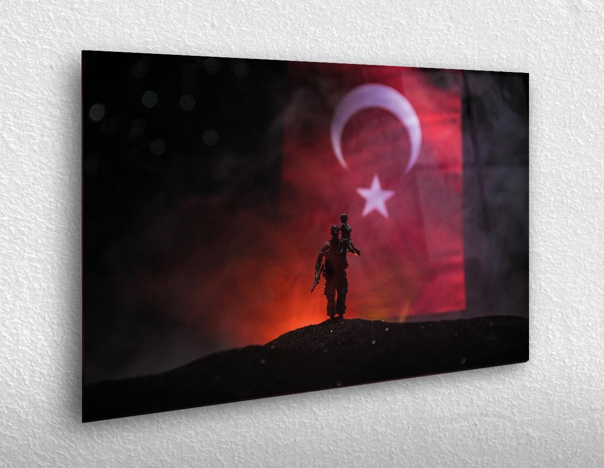 Yatay Vatan Temalı Cam Tablo69