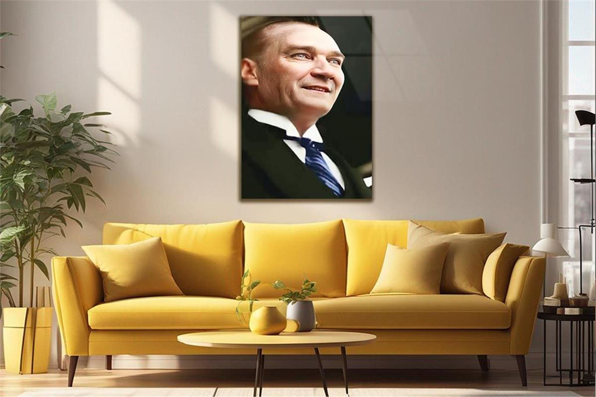 MUSTAFA KEMAL ATATÜRK GÖRSELLİ CAM TABLO 