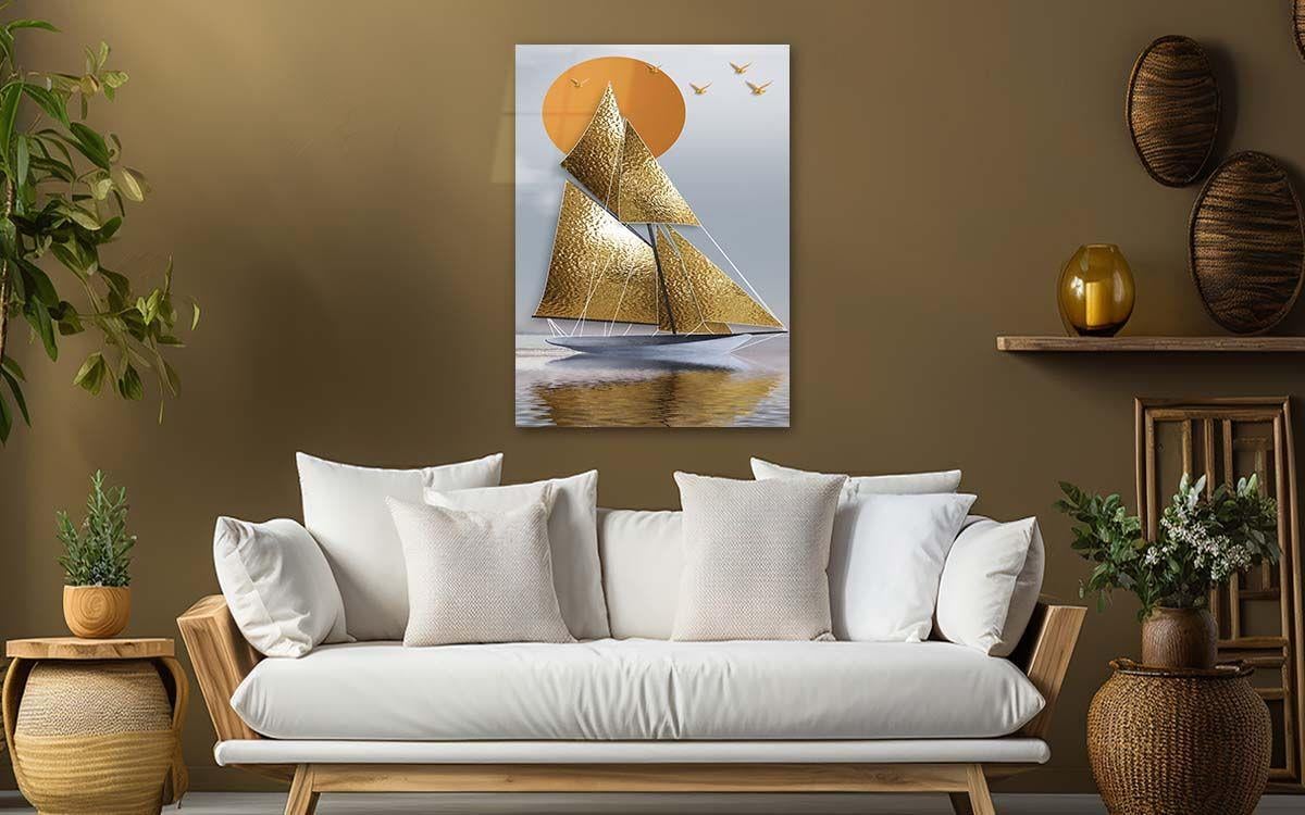 Dikey Sanat Temalı Cam Tablo 294