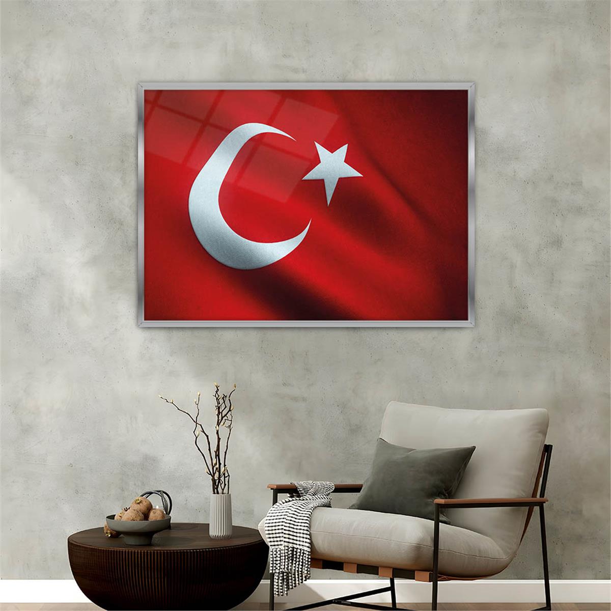 Alüminyum Çerçeveli Vatan Temalı Cam Tablo 091