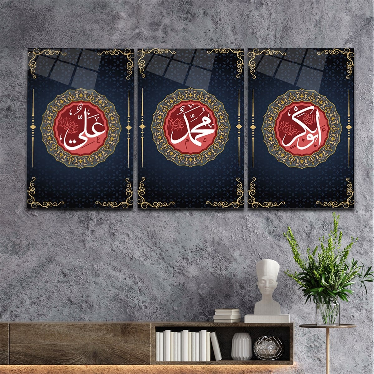 لوح زجاجي مكون من 3 قطع ديني