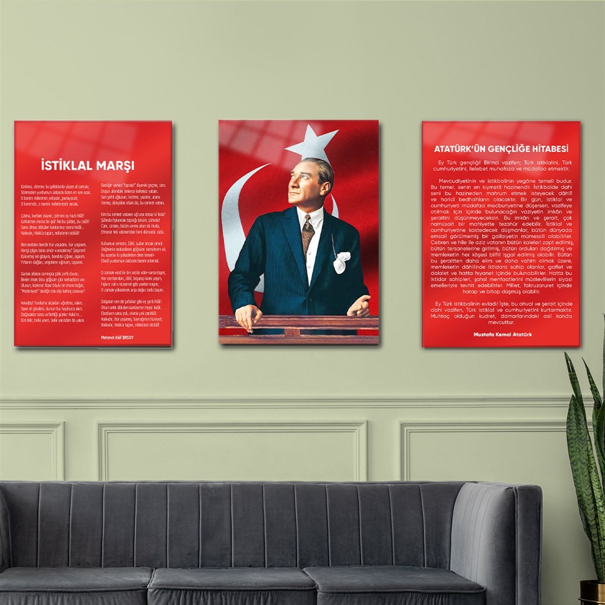 İSTİKLAL MARŞI GENÇLİĞE HİTABE ATATÜRK 3'LÜ SET