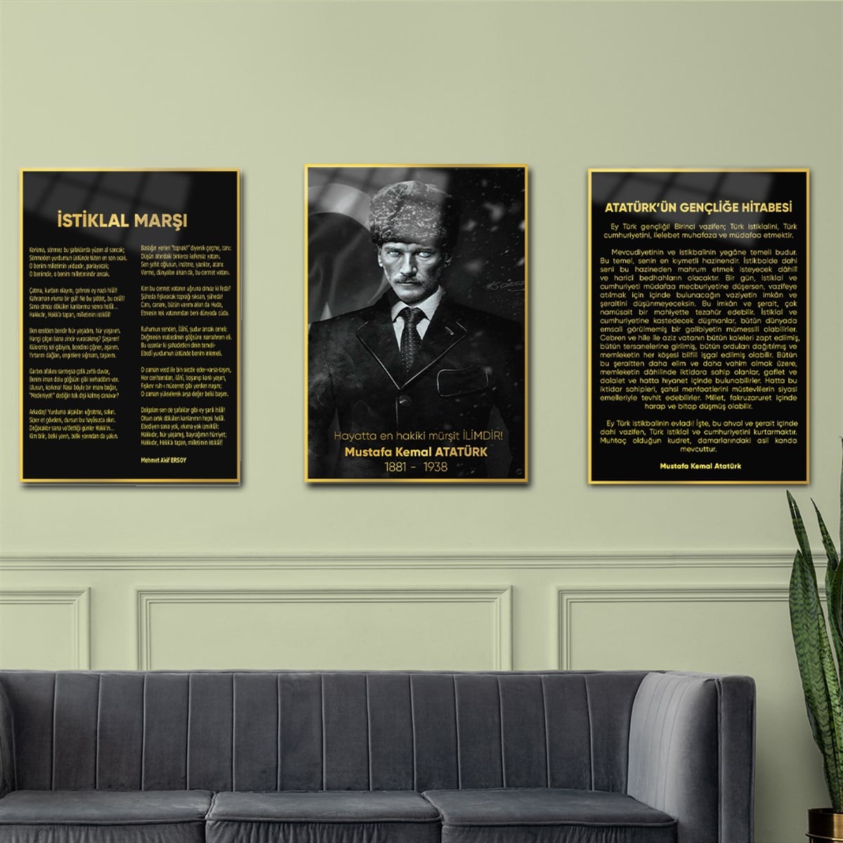 İSTİKLAL MARŞI GENÇLİĞE HİTABE ATATÜRK 3'LÜ SET