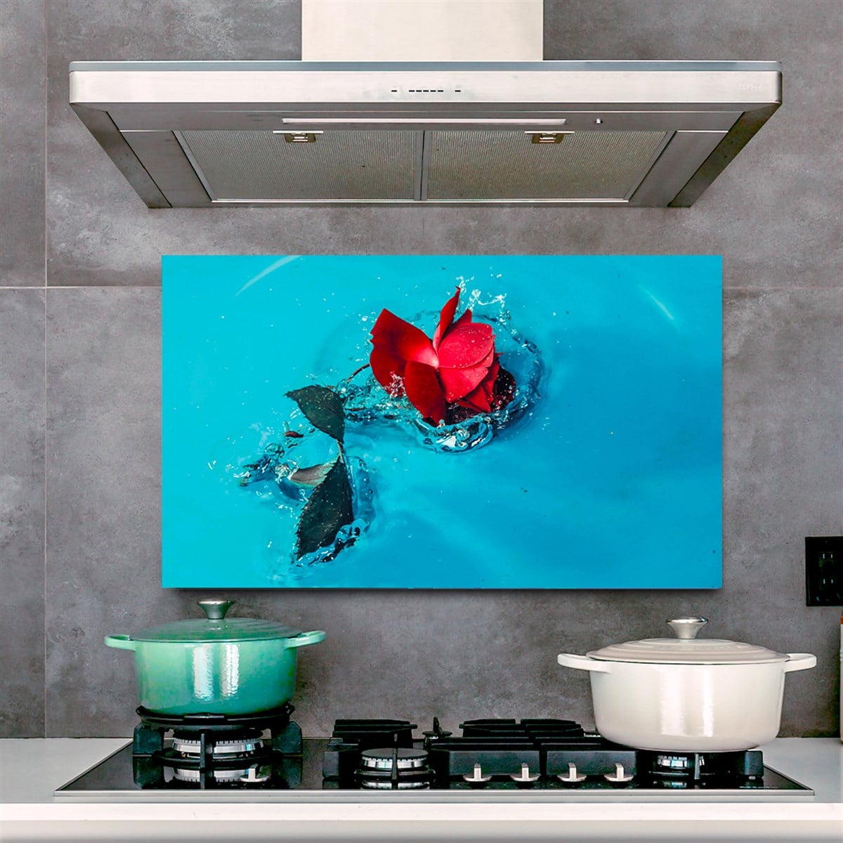 Ocak Arkası Cam Tablo 40x70 cm