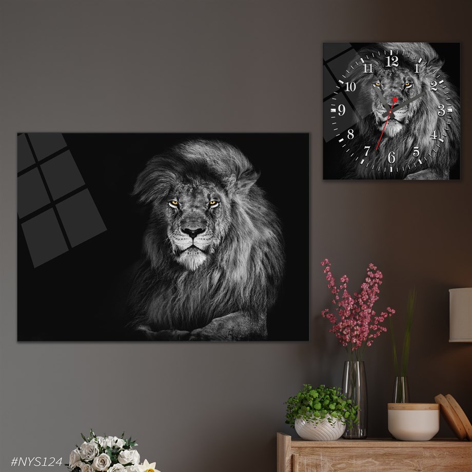 Tableau en verre et horloge carrée en verre 