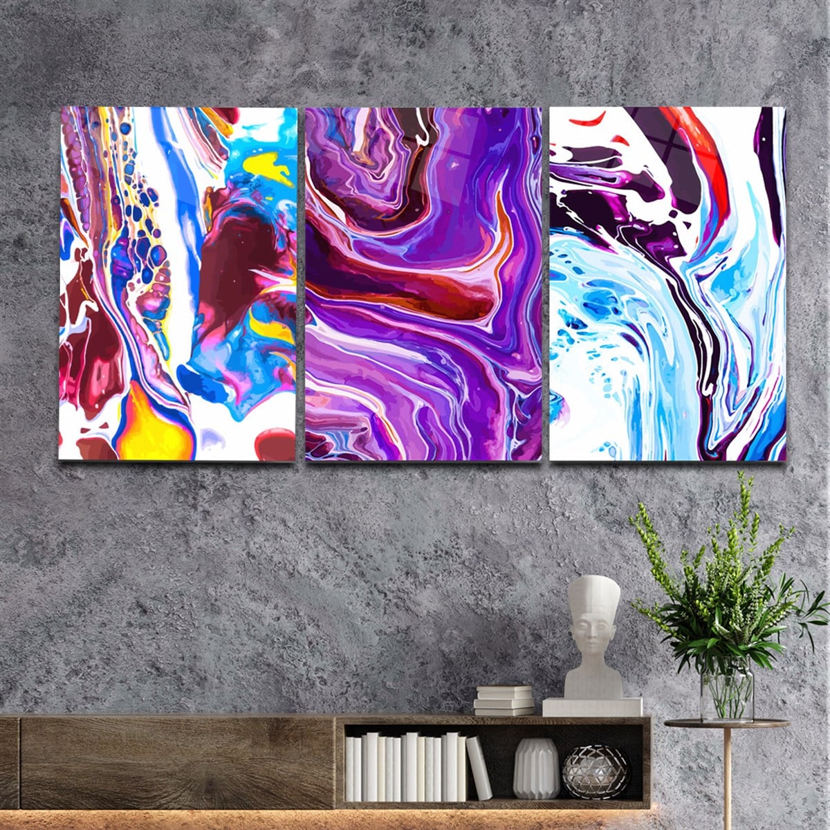 SANAT TEMALI CAM TABLO SETİ