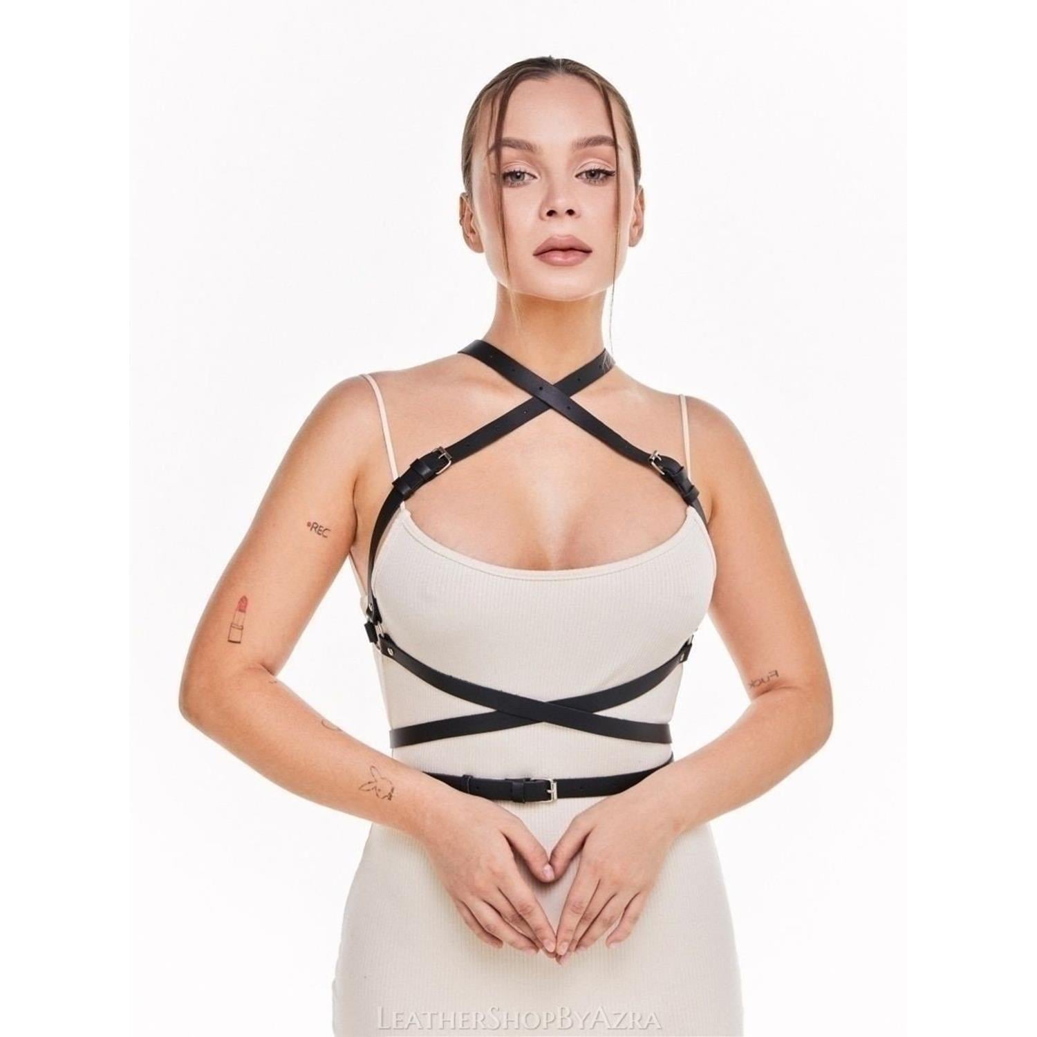 CrossFit Deri Harness Gövde Aksesuarı Siyah