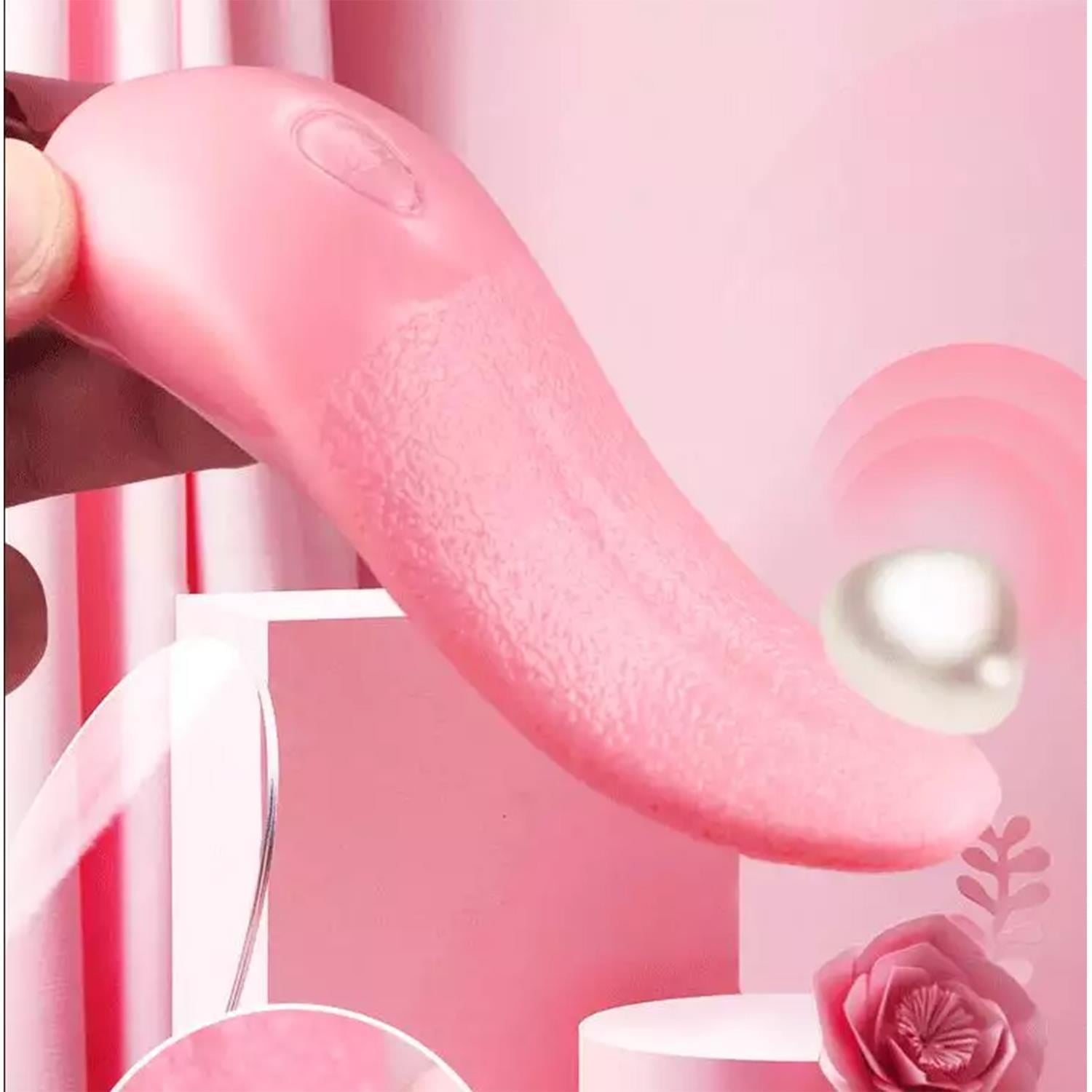 Gerçekçi Dil Vibratör Pembe