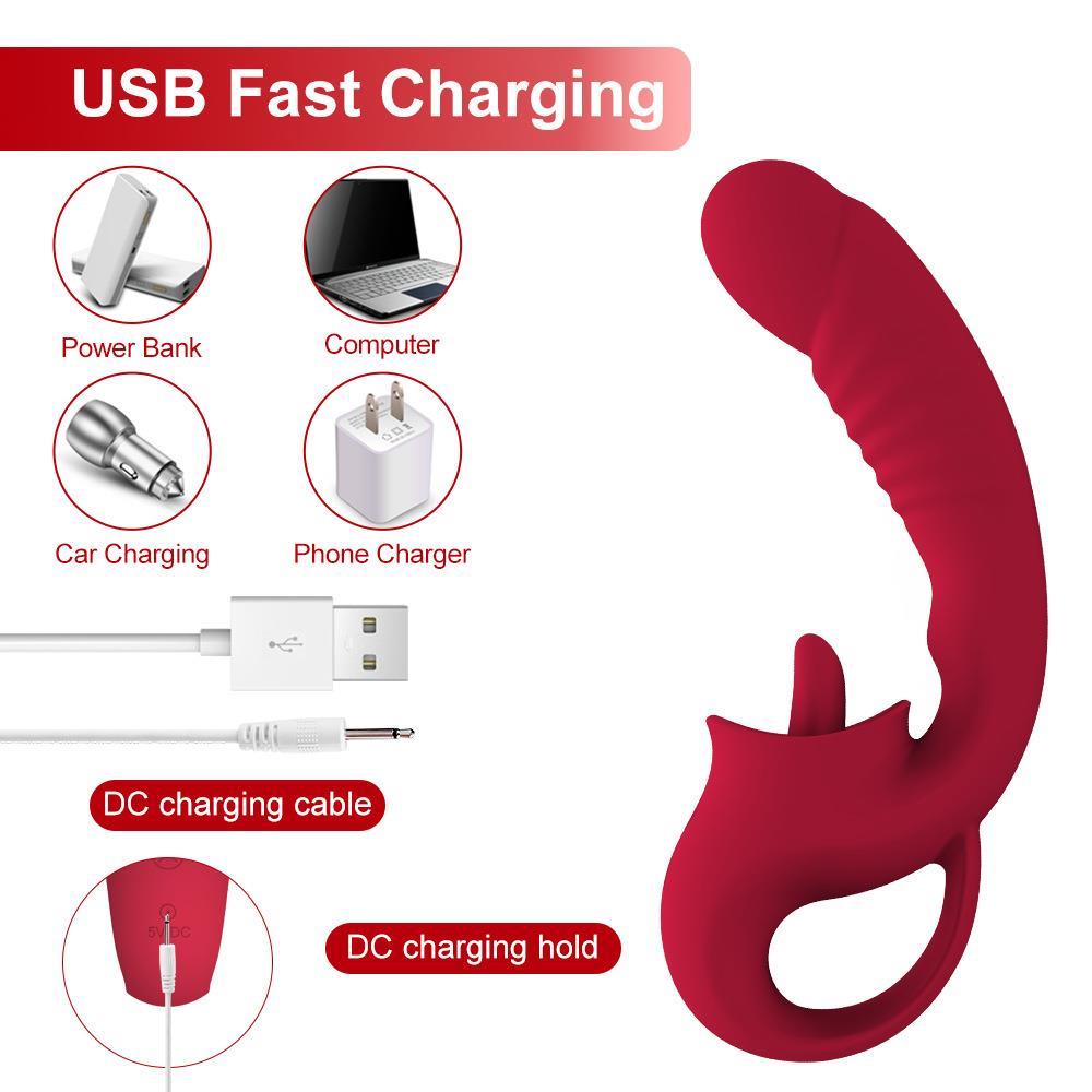 Modern G Noktası Uyarıcılı Vibratör Kırmızı