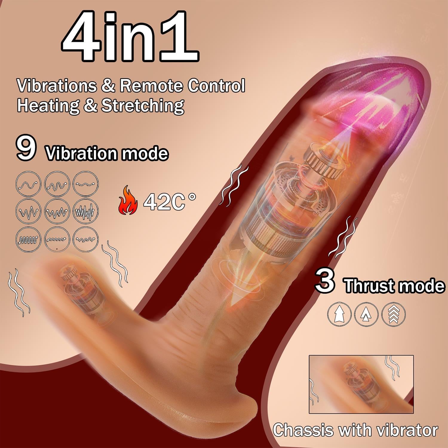 Phantom Kumandalı Hareketli Dildo