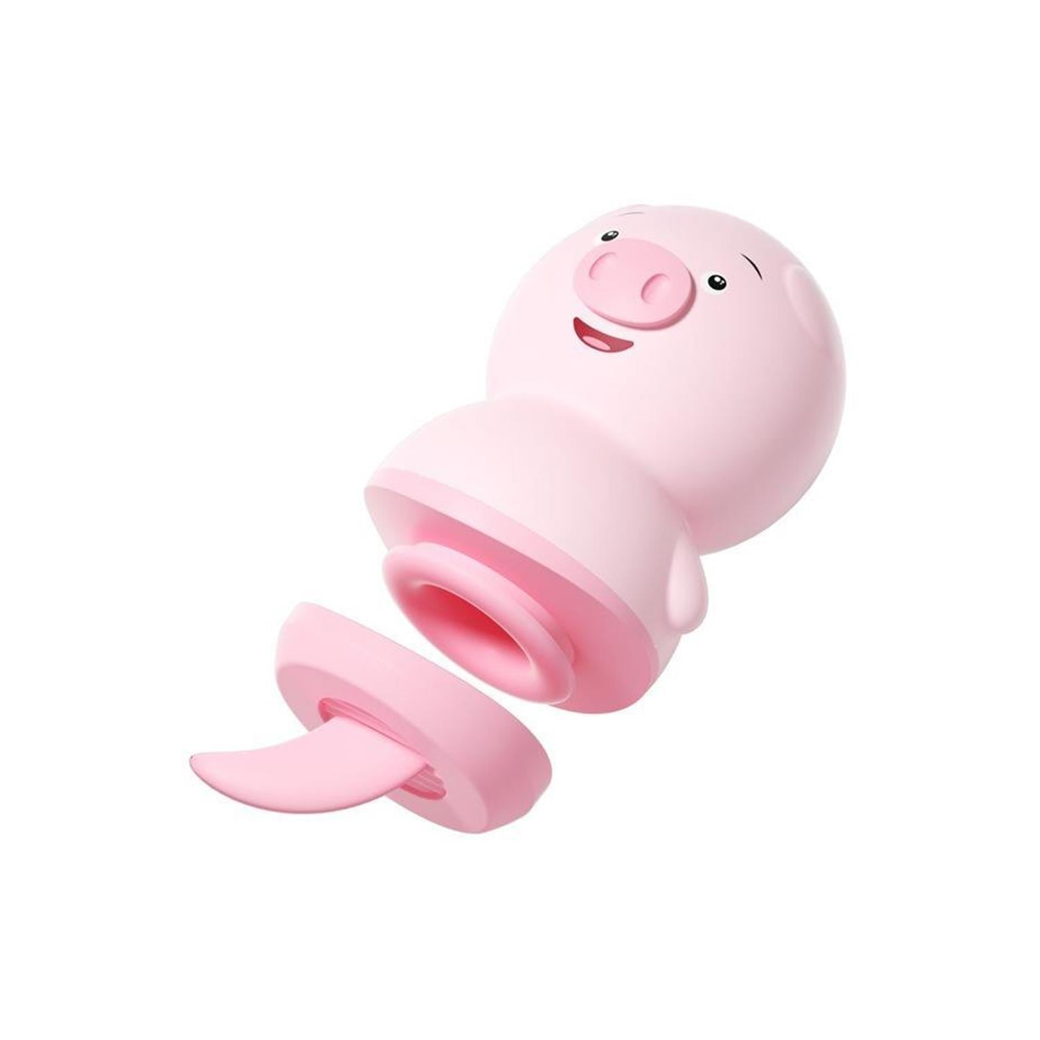 Sevimli Domuz Figür Dil Vibratör Pembe