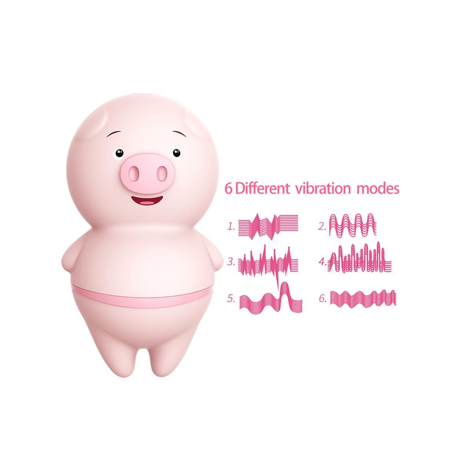 Sevimli Domuz Figür Dil Vibratör Pembe