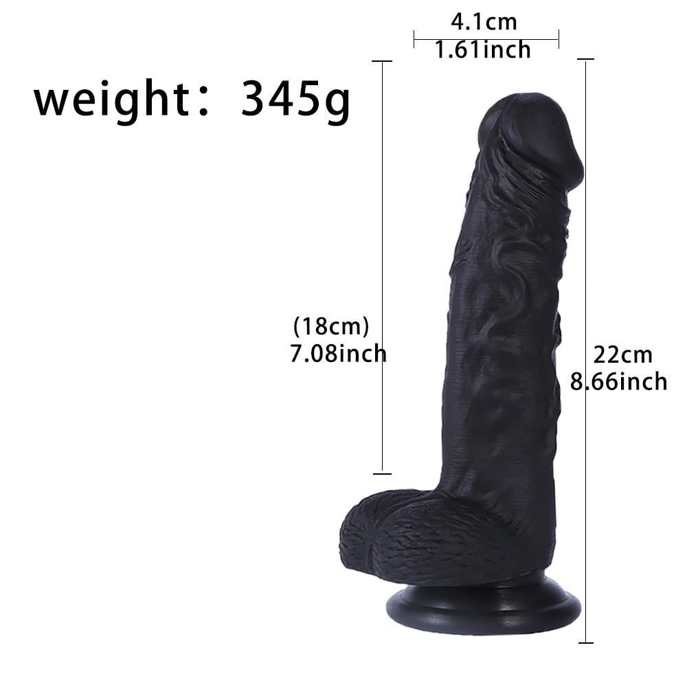 Siyah Realistik Dildo - 22 Cm