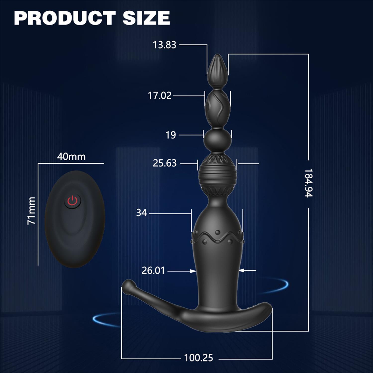 Telefon Kontrollü Anal Vibratör ve Penis Halkası Siyah