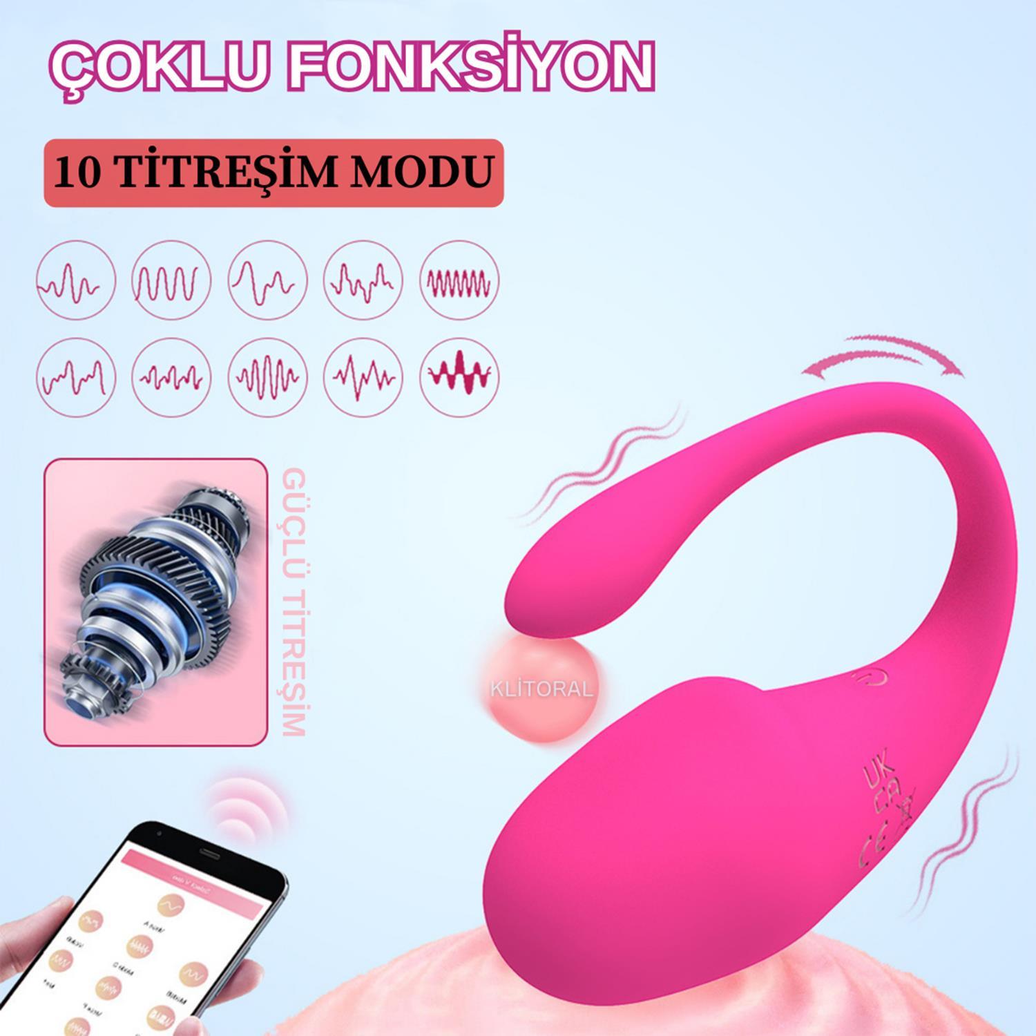 Telefon Kontrollü Klitoris Uyarıcılı Vibratör