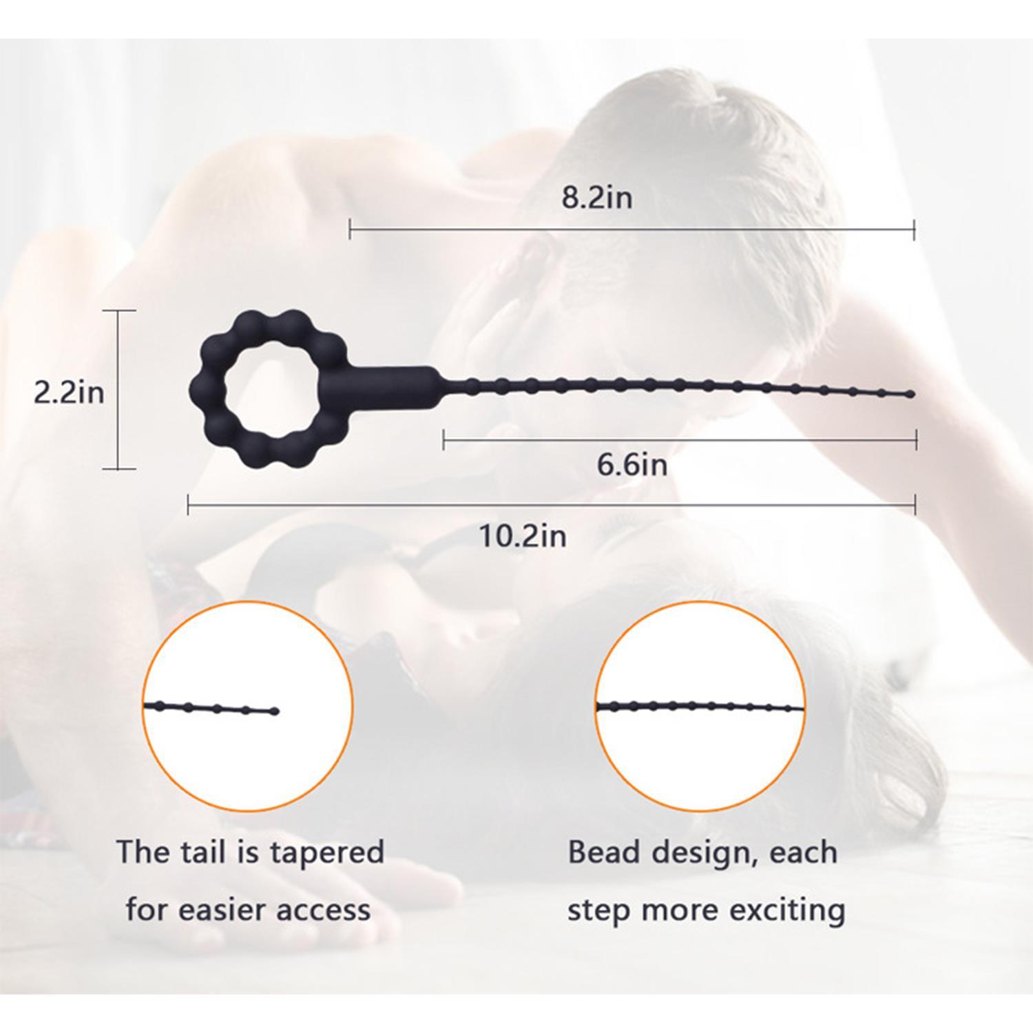 Titreşimli Boğumlu Penis Plug Siyah