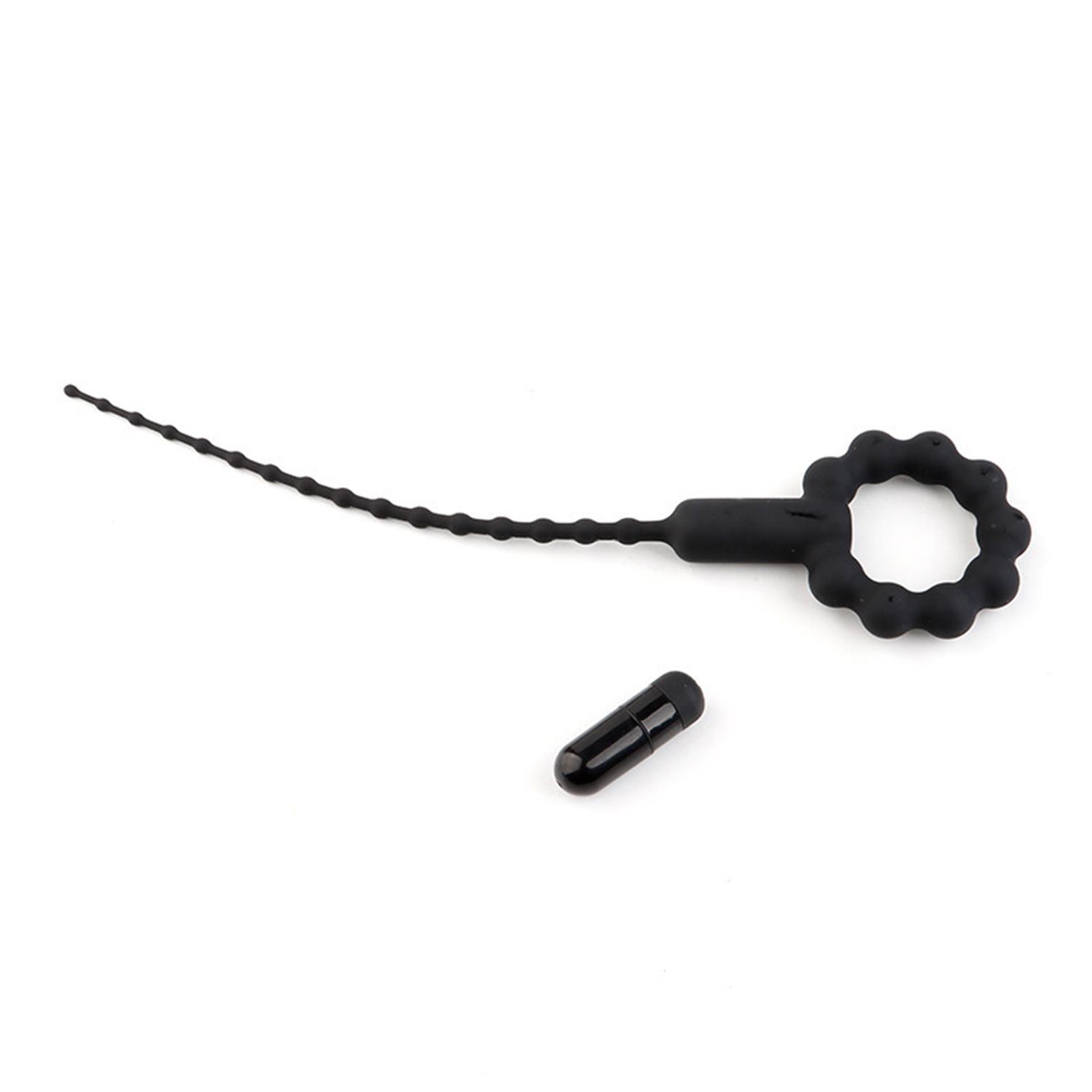 Titreşimli Boğumlu Penis Plug Siyah