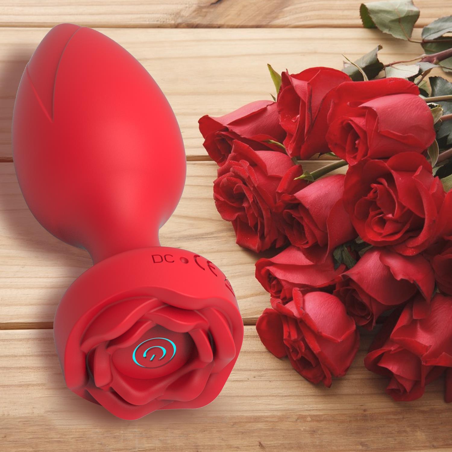 Uzaktan Kumandalı Gül Şekilli Anal Vibrator Kırmızı