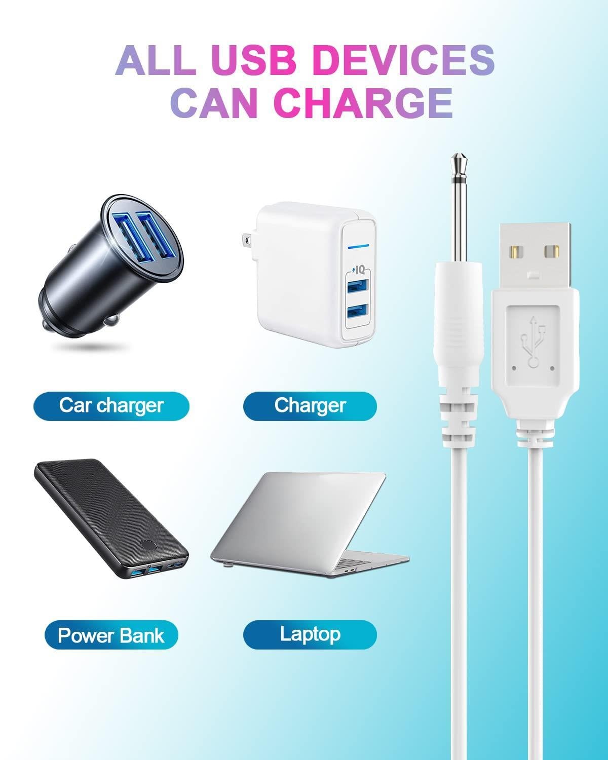 Vibratör İçin DC Uçlu USB Şarj Kablosu 30 cm