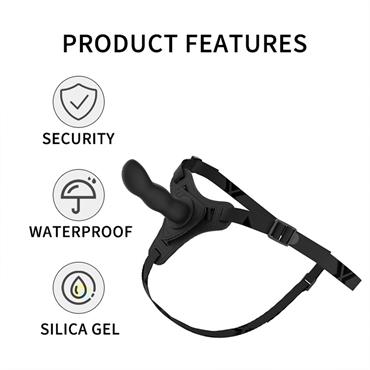 Belden Bağlamalı Modern Dildo Siyah 12,5 cm