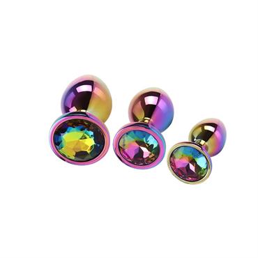 Chisa Rainbow Gem 3’lü Metal Anal Plug Seti