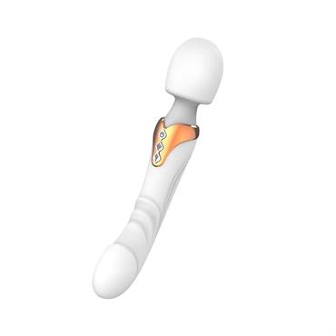 Çift Başlı Wand Vibratör Beyaz – Esnek Başlıklı, Suya Dayanıklı, Silikon Masaj Aleti